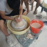 Making clay model using the wheel method